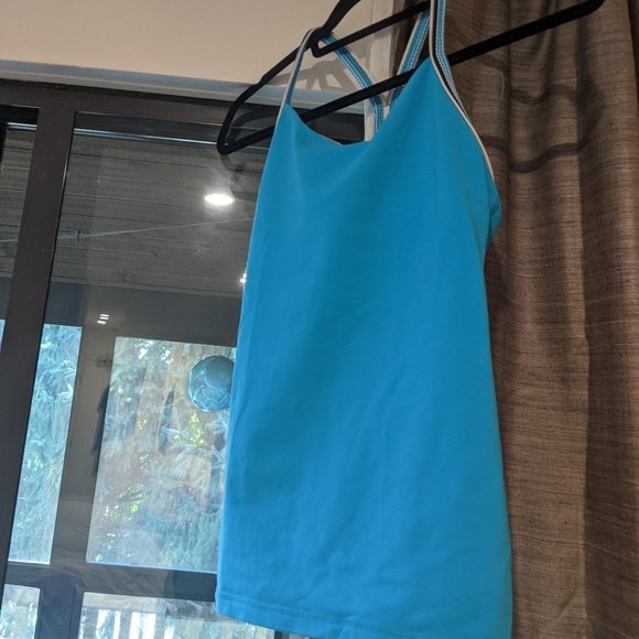 Lululemon power y tank in size 8 blue gingham - Picture 1 of 4